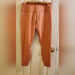Zelos Warm Peach Color Leggings. Size Large.